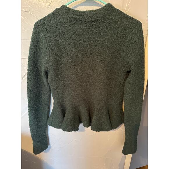 Emerald Green Moda Ruffle Sweater-Size Small - Picture 3 of 4